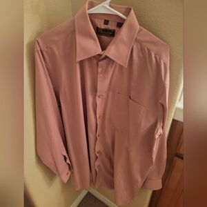 Men's long sleeved button-down dress shirt 🧡🩷